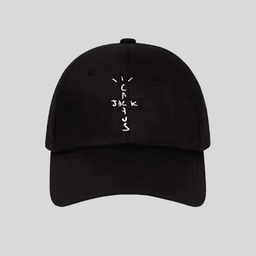 Front view of Cactus Jack Baseball Cap in black