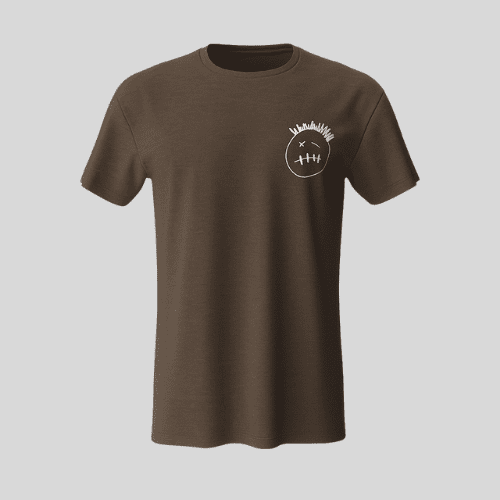 Cactus Jack Stick Figure Dope Brown T Shirt front view with Varallo Hooded Bomber Cashmere in United State