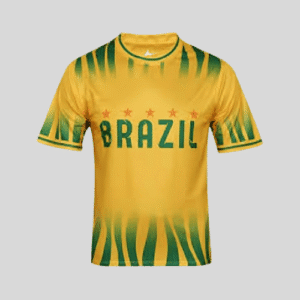 Front view of Travis Scott Brazil Soccer Jersey in authentic Brazil colors