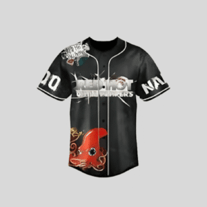 Travis Scott Custom Baseball Jersey front view in black