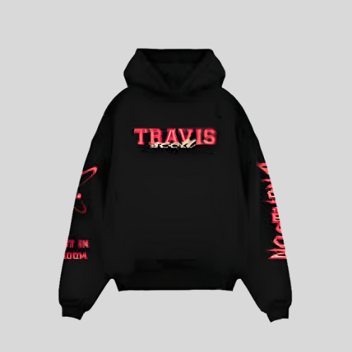 Travis Scott Design Oversized Hoodie Front Front view of Travis Scott Design Oversized Hoodie