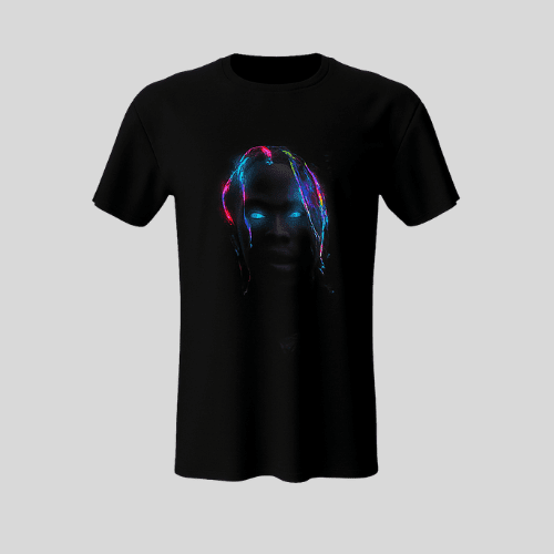 Travis Scott Silhouette Neon Braids T Shirt Smoot and attractive design for united state