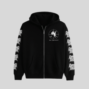 Unique Design of Travis Scott Studded Pullover Hoodie in black