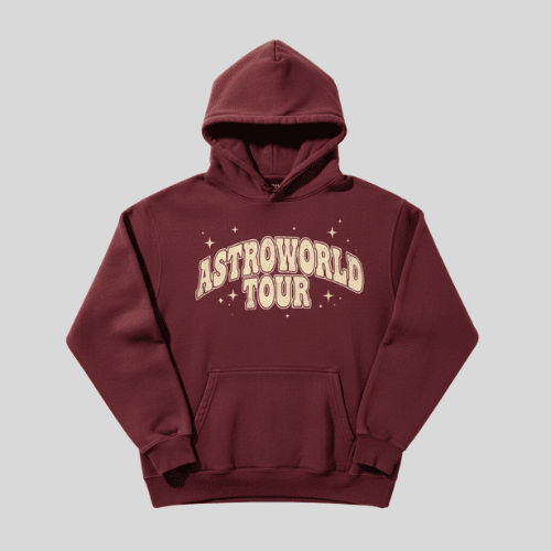 Travis Scott Astroworld Tour Hoodie with chest graphic and kangaroo pocket